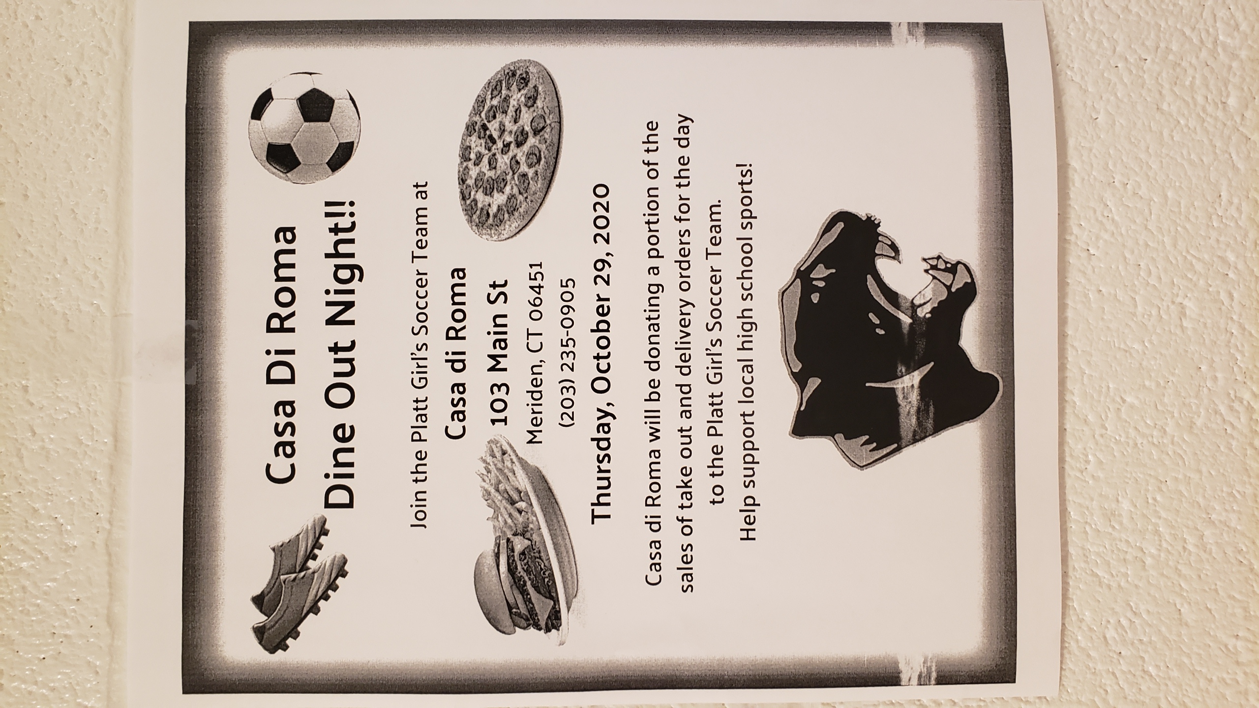 Casa Di Roma Dine Out Night - Girls Soccer Team Fundraiser | Platt High  School